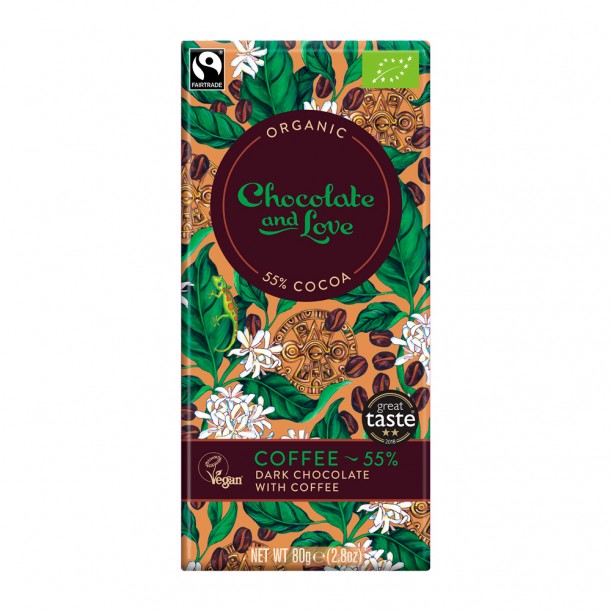 Chocolate&Love 55% étcsokoládé kávés 80g